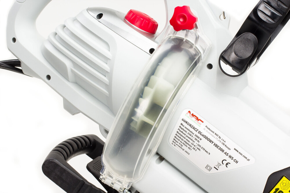 Odkurzacz do liści NAC VBE300-AS-WS-CH elektryczny silnik elektryczny moc 3000W prędkość wydmuchu 270 km/h waga 3,2 kg poziom hałasu 96 dB