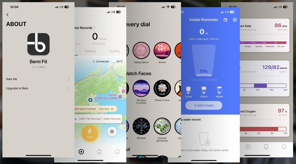 Smartwatch BEMI Zeno AI bateria 280mAh aplikacja Bemi Fit