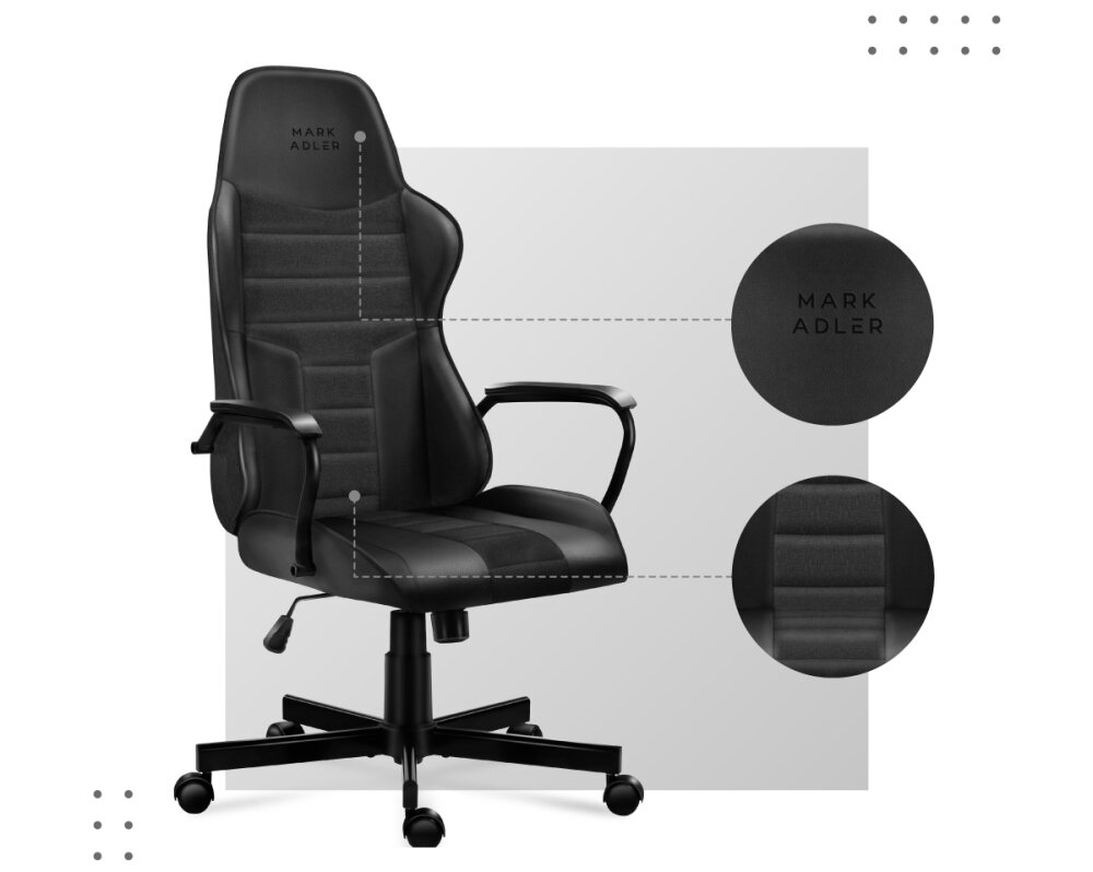 Fotel MARKADLER Boss 4.2 fotel miejsce pracy ergonomia podłokietniki zagłówek materiał wykonanie podstawa kółka 