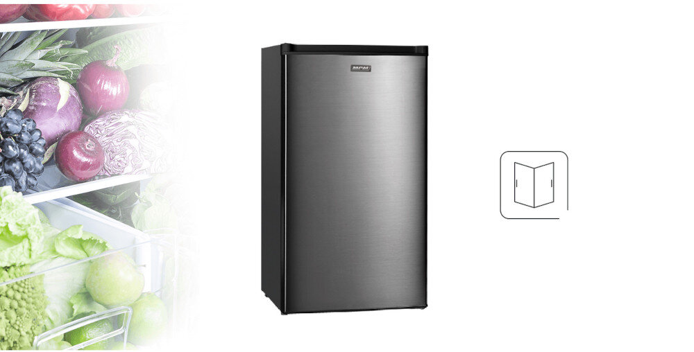 Lodówka MPM 112-CJ-16/AA 84cm Srebrna zmiana kierunku otwierania