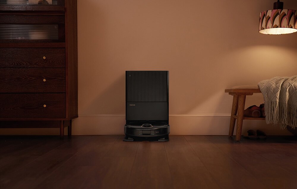 Robot sprzątający ROBOROCK Qrevo 5AE Czarny Obrotowe pady mopujące zaschnięte zabrudzenia 30 stopni regulacji przepływu wody wysokość pady wznoszenie praca