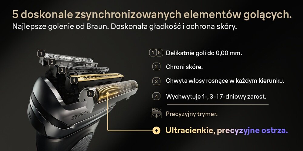 Golarka BRAUN Seria 9 9667CC PRO+ Na mokro i sucho profesjonalne golenie, bez podrażnień i zacięć, pielęgnacja i ochrona