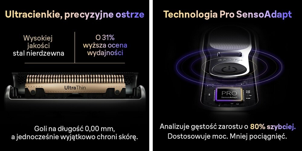 Golarka BRAUN Seria 9 9667CC PRO+ Na mokro i sucho ultracienkie ostrza, stal nierdzewna, bardziej efektywne, technologia pro sensoadapt