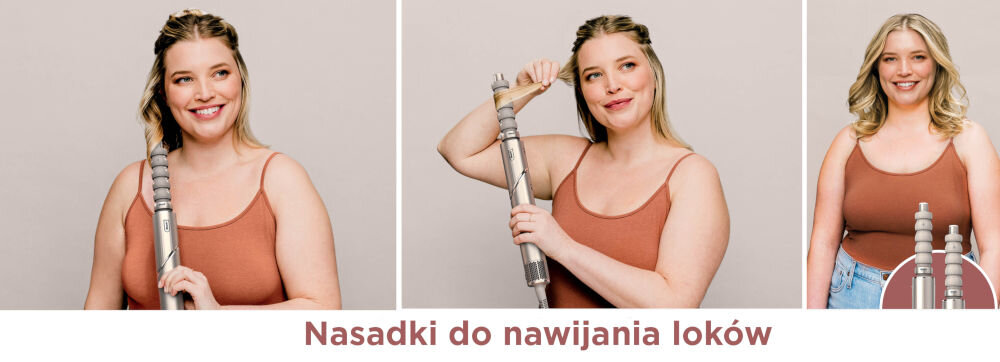 Suszarko-lokówka SHARK HD446SLEU Flexstyle Szary 30, 40 mm 1400 W zawijanie włosów na końcówkę do loków sposób zakręcania kobieta z pokręconymi włosami dwie końcówki do loków 32 mm automatyczne nawijanie włosów w obu kierunkach bezproblemowe loki w kilka sekund siła powietrza efekt Coanda owijanie włosów wokół wałka kręcenie loków sekundy sprężystość 