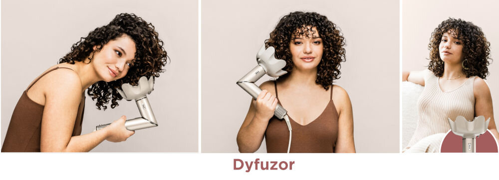 Suszarko-lokówka SHARK HD446SLEU Flexstyle Szary 30, 40 mm 1400 W kobieta z lokami suszy włosy dyfuzorem beżowa zgięta suszarka naturalne piękne loki nadanie pełniejszego wykończenia dyfuzor do kręconych włosów błyskawiczne suszenie uniesienie wymodelowanie loków dźwignia do wysuwania lub chowania zębów dostosowanie przepływu powietrza wysunięte zęby długie gęste włosy podniesienie u nasady wsunięte zęby krótkie delikatne włosy  