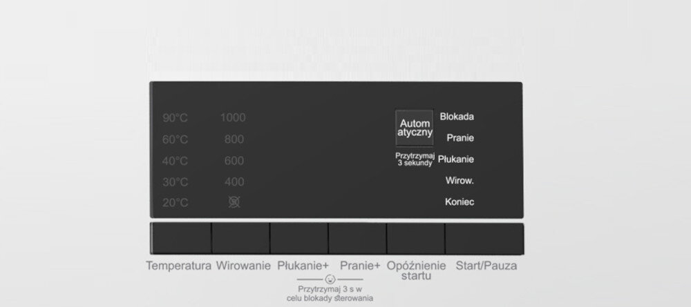 Pralka SMITH&BROWN SWAT-610-W13 czytelny wyświetlacz łatwa obsługa wybór programów wyświetlanie informacji