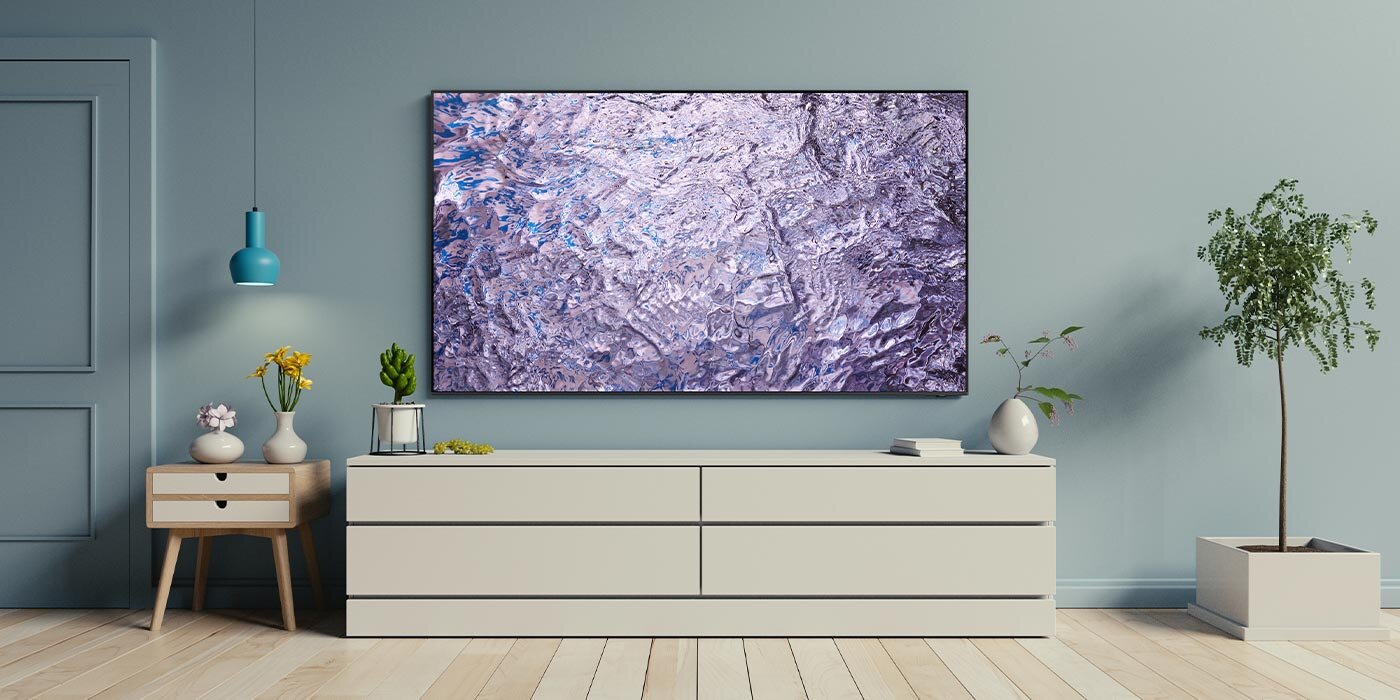 Aranżacja wykorzystująca telewizor Samsung QE65QN800CTXXH z oferty Media Expert Aranżacja wykorzystująca telewizor Samsung QE65QN800CTXXH z oferty Media Expert