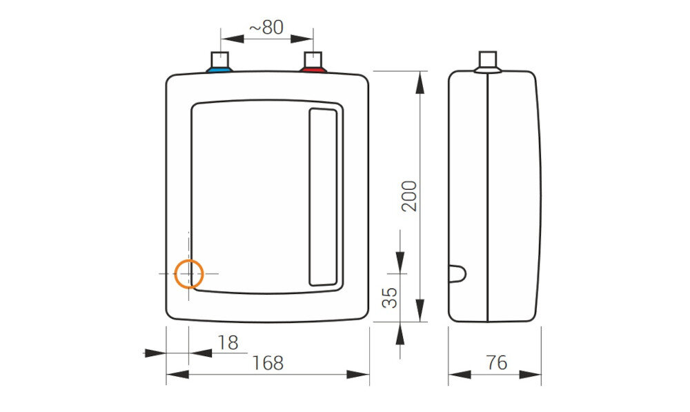 PRZEPŁYWOWY PODGRZEWACZ WODY KOSPEL EPO2-6 AMICUS - 5,5 kW 230V dane techniczne Szczegóły wymiary waga moc Rozmiar przyłącza