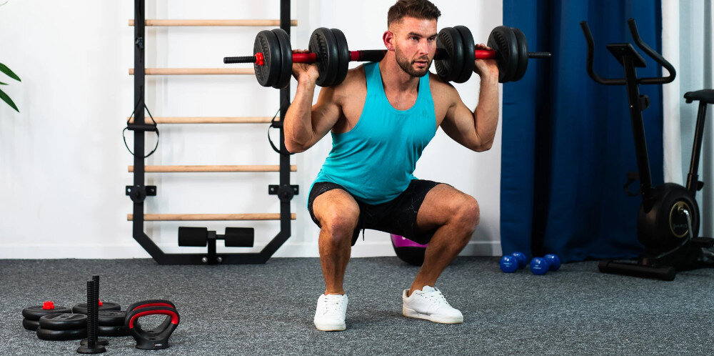 Zestaw hantli HMS 6w1 sztangielka uchwyt potrojny