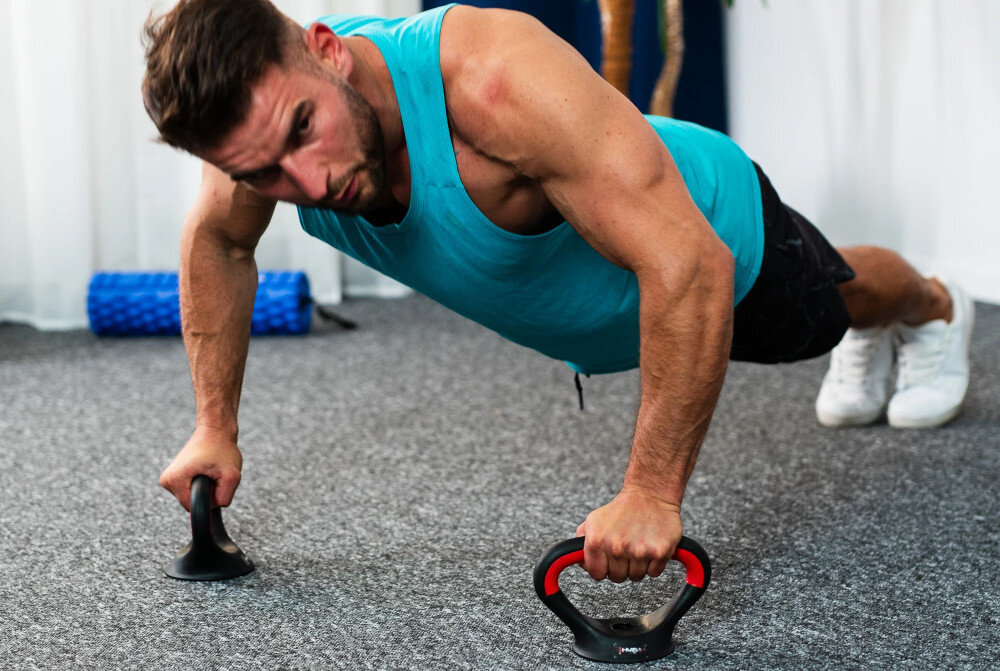 Zestaw hantli HMS 6w1 podporka do pompek 