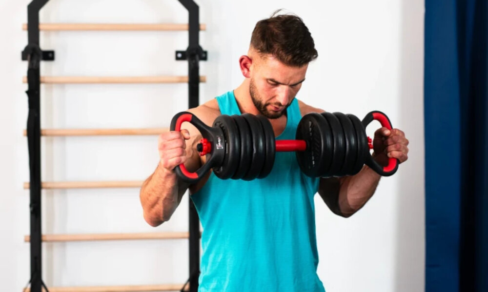 Zestaw hantli HMS 6w1 uchwyt ksztalt sztangielki