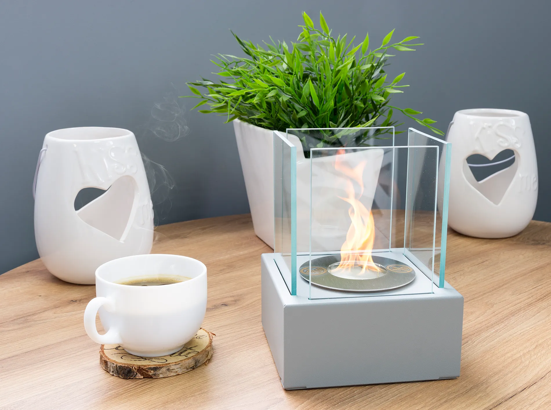 Biokominek Smart szary mat