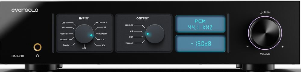 EVERSOLO DAC-Z10 ekran dotykowy 8.8 cala IPS sterowanie interfejs audio, przetwornik od frontu na jasnym tle