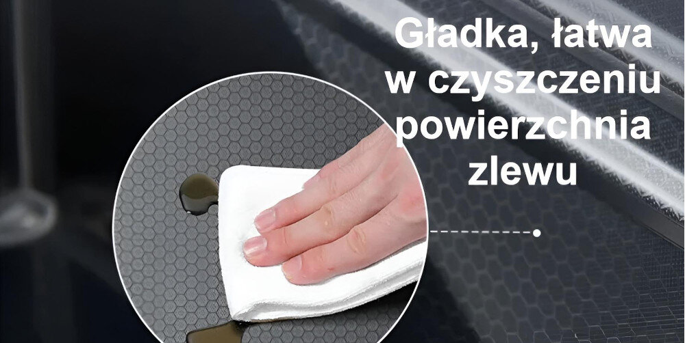 ZLEWOZMYWAK WIELOFUNKCYJNY BLIOTE Z WODOSPADAMI LUXURY wizualizacja zbliżenie szmatka czyszczenie płyn olej Materiały wysokiej jakości odporny na zarysowania uderzenia korozję temperatury środki chemiczne gładka powierzchnia stal nierdzewna