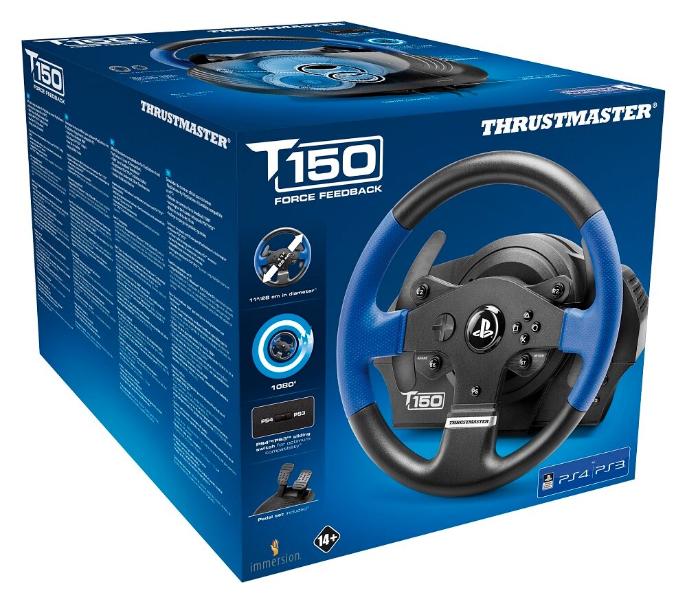 Kierownica THRUSTMASTER T150 dokładność wyścig samochodowy regulacja kąta obrotu kierownicy 270 stopni 1080 stopni optyczny odczyt 12-bitowa rozdzielczość