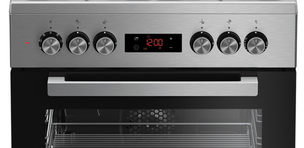 KUCHNIA BEKO FSMT62321DXSS intuicyjny Wyświetlacz semi-sensorowy łatwa obsługa opcje ustawienia estetyka wygląd pokrętła