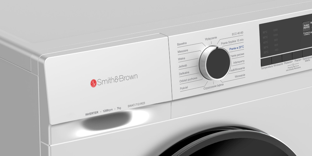 Pralka SMITH&BROWN SWAT-712-W23 szybkie odświeżanie walka z zabrudzeniami dbałość o higienę