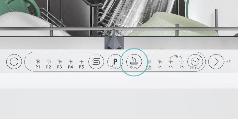 Zmywarka CANDY RapidÓ CIP 3E7L0W połowa załadunku mniejszy załadunek mniejsza ilość naczyń