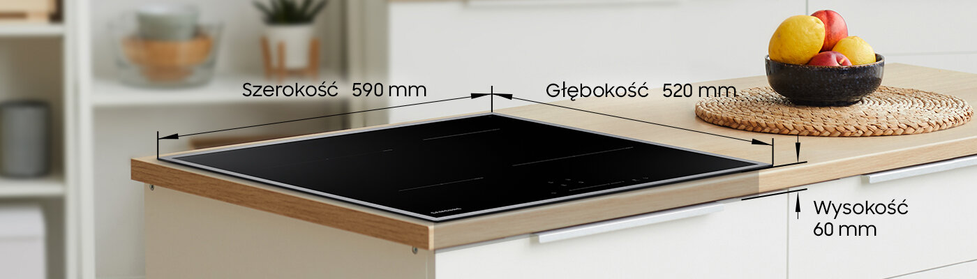 Wymiary płyty Wymiary płyty indukcyjnej Samsung NZ64T3707C1