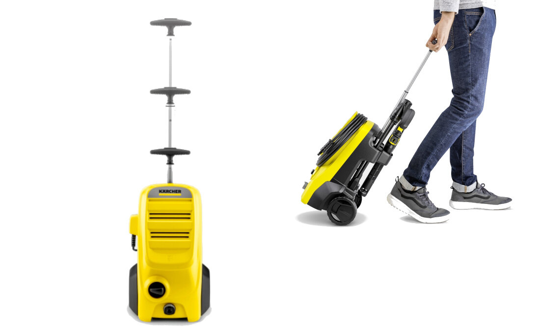 Myjka ciśnieniowa KARCHER K 4 Classic Home 1.679-423.0 Uchwyt teleskopowy wygoda elastyczność składanie potrzeby