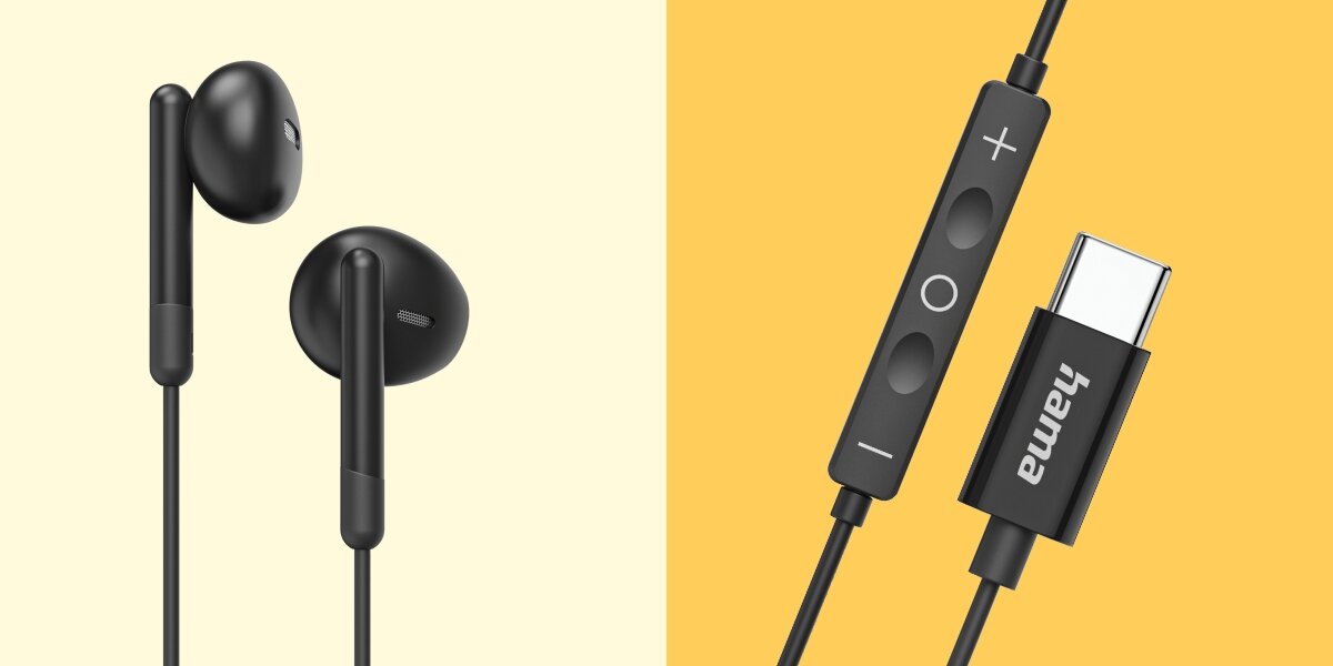 Słuchawki douszne HAMA Classy - Brzmienie i komunikacja, przełączanie między utworami a połączeniami, słuchawki wraz z kadrem na wtyk i pilot