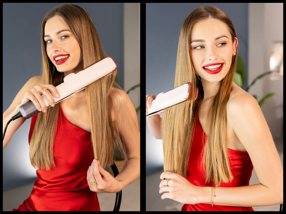 Prostownica Gioperfect Hair GIO-740 tryby stylizacji Trzy tryby stylizacji wet-to-dry dry refresh cool mode