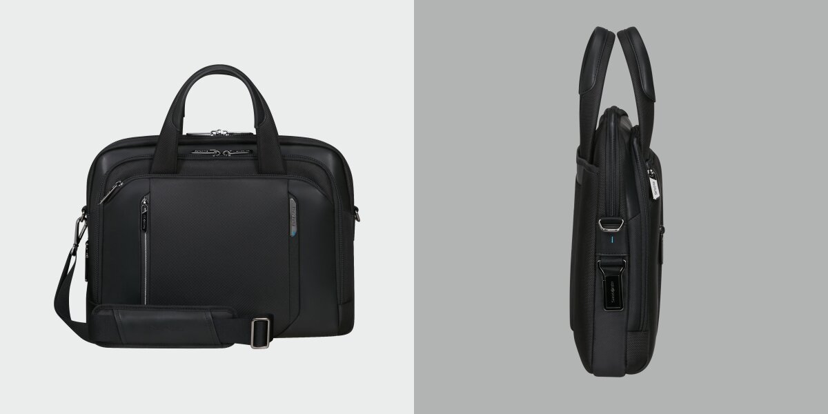 Torba na laptopa SAMSONITE Spectrolite 4.0 Slim 15.6 cali - Rozwiązanie na każdy dzień, pojemność, waga, wymiary, torba od frontu na białym tle