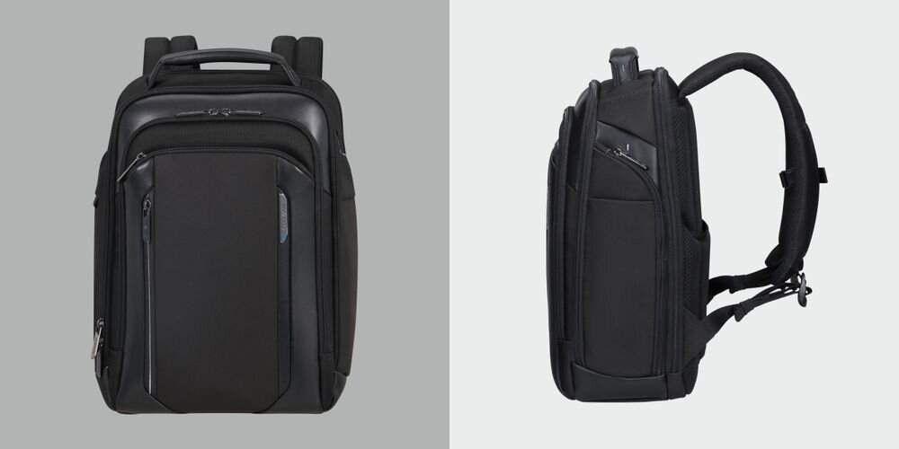 Plecak na laptopa SAMSONITE Spectrolite 4.0 15.6 cali - Rozwiązanie na każdy dzień, waga, wymiary, pojemność, plecak od frontu na szarym tle