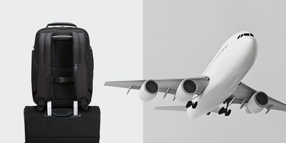 Plecak na laptopa SAMSONITE Spectrolite 4.0 15.6 cali - Wygoda w podróży, Easy Pass, nałożenie plecaka na stelaż walizki, regulowany, wypinany pas piersiowy, plecak zawieszony na torbie