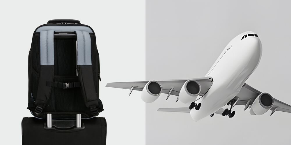 Plecak na laptopa SAMSONITE Spectrolite 4.0 15.6 cali - Wygoda w podróży, Easy Pass, nałożenie plecaka na stelaż walizki, regulowany, wypinany pas piersiowy, plecak zawieszony na torbie