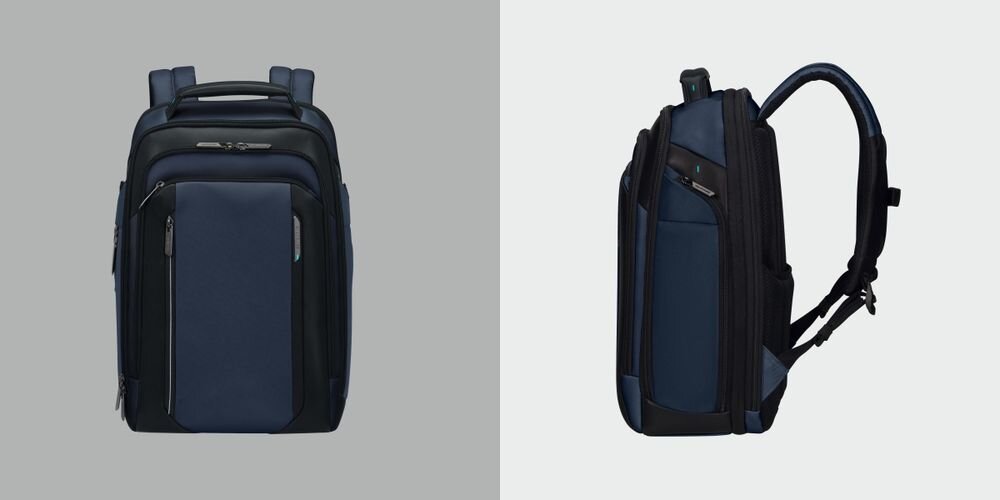 Plecak na laptopa SAMSONITE Spectrolite 4.0 15.6 cali - Rozwiązanie na każdy dzień, waga, wymiary, pojemność, plecak od frontu na szarym tle