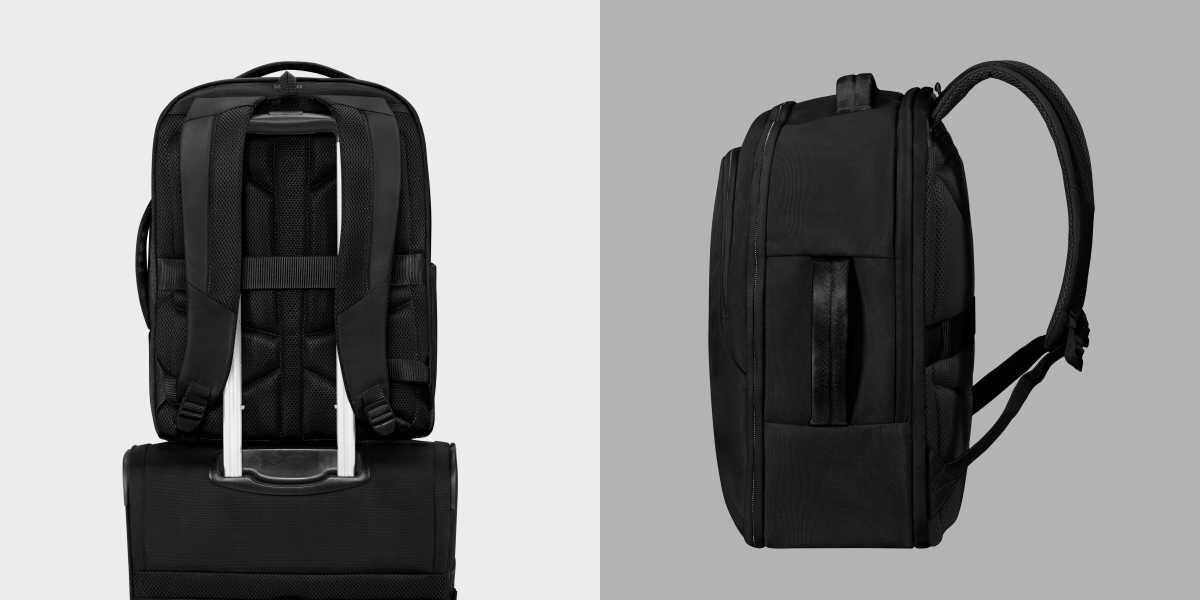 Plecak kabinowy SAMSONITE Guardit Classy 2.0 M - Komfort użytkowania, Wzmocnione szelki, Smart Sleeve, plecak zawieszony na uchwycie walizki