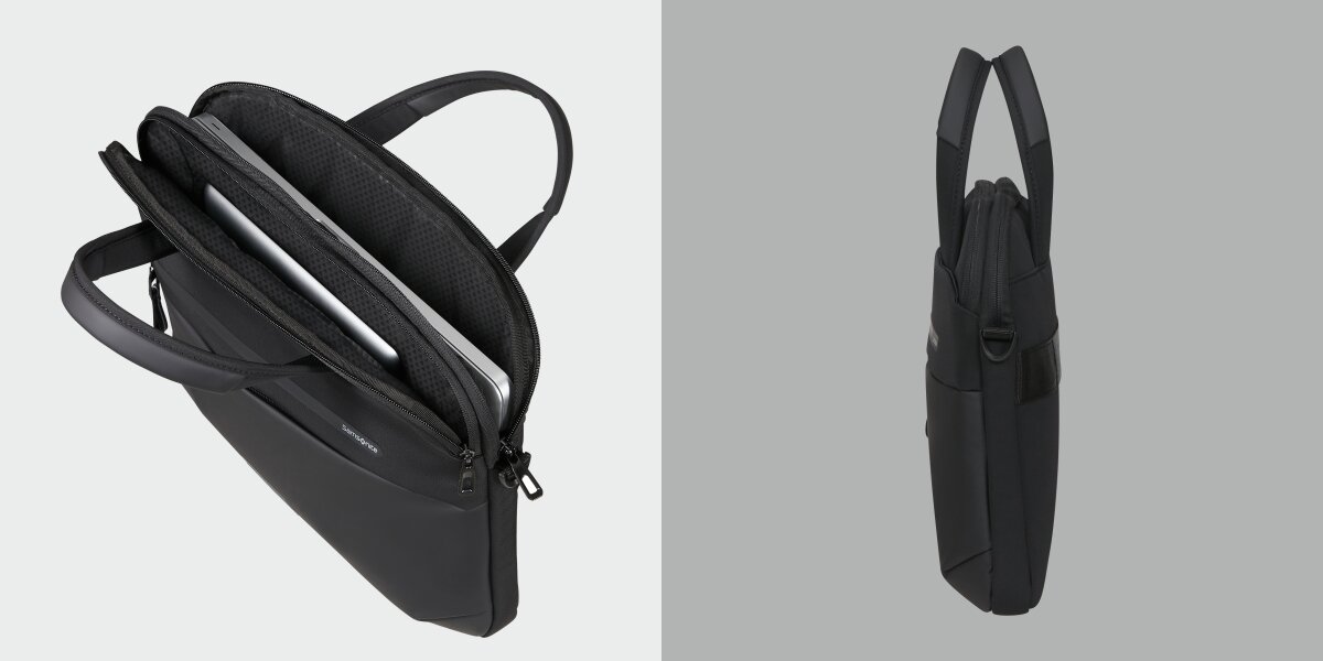 Torba na laptopa SAMSONITE Moderny Slim 15.6 cali - Ochrona laptopa i tabletu, komora na sprzęt, torba po skosie na białym tle