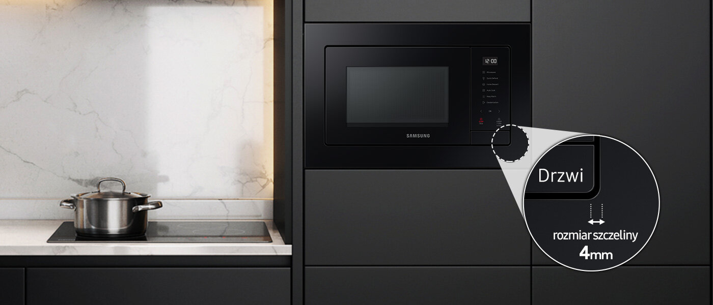 Nowoczesna, wykończona w czarnym szkle kuchenka mikrofalowa Samsung do zabudowy MS20A7318AK – model dostępny w Media Expert Nowoczesna, wykończona w czarnym szkle kuchenka mikrofalowa Samsung do zabudowy MS20A7318AK – model dostępny w Media Expert