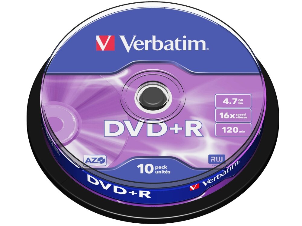 Płyta VERBATIM DVD+R, 4.7 GB, 16x (10 szt.)
                płyta w opakowaniu płyty optyczne odporność na kurz wilgoć zmiany temperatury technologia azo