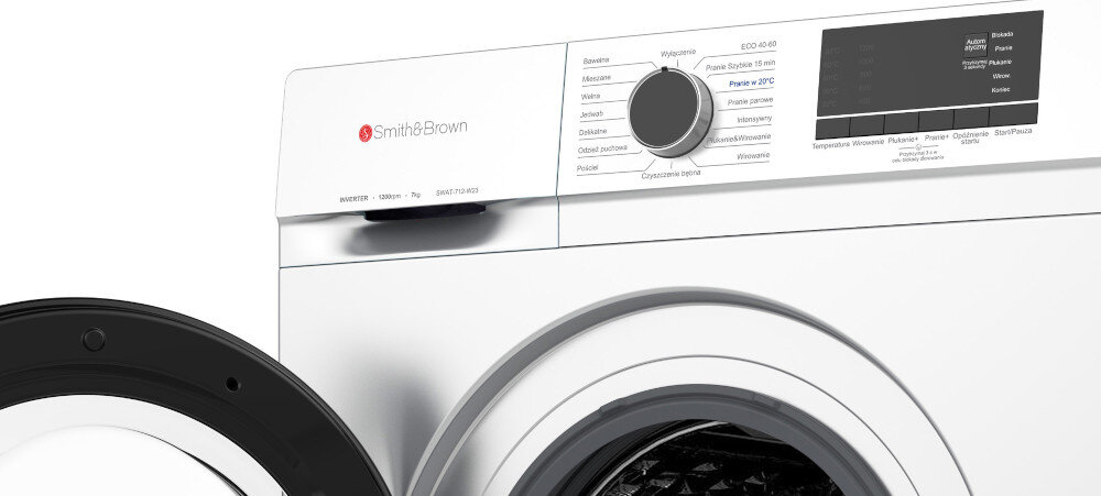 Pralka SMITH&BROWN SWAT-712-W23 Blokada panelu sterowania dzieci ochrona bezpieczeństwo wygoda