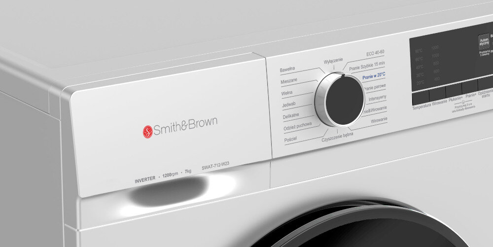 Pralka SMITH&BROWN SWAT-712-W23 szybkie odświeżanie walka z zabrudzeniami dbałość o higienę