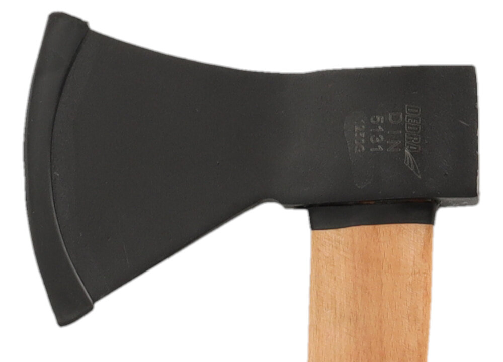 Siekiera uniwersalna DEDRA 13M803 1,25 kg wbudowany pierscien z miekkiego tworzywa sztucznego gumowa oslona na ostrzu bezpieczenstwo ochrona logo DEDRA laserowo naniesione na obuch