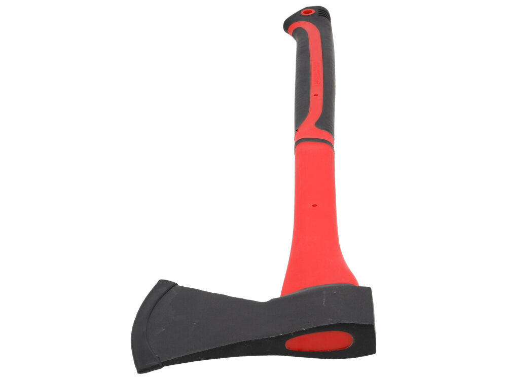 Siekiera uniwersalna DEDRA 13M813 1,25 kg wbudowany pierscien z miekkiego tworzywa sztucznego gumowa oslona na ostrzu bezpieczenstwo ochrona logo DEDRA laserowo naniesione na obuch