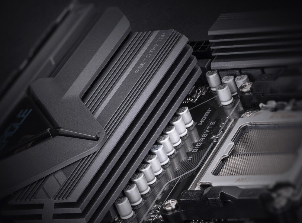 Płyta główna GIGABYTE B850 Eagle WiFi6E chłodzenie temperatura radiatory podkładki termiczne wentylacja