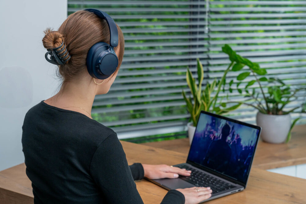 XMUSIC XWH300B ANC aktywna redukcja hałasu, praca i nauka w ciszy, komfort słuchania