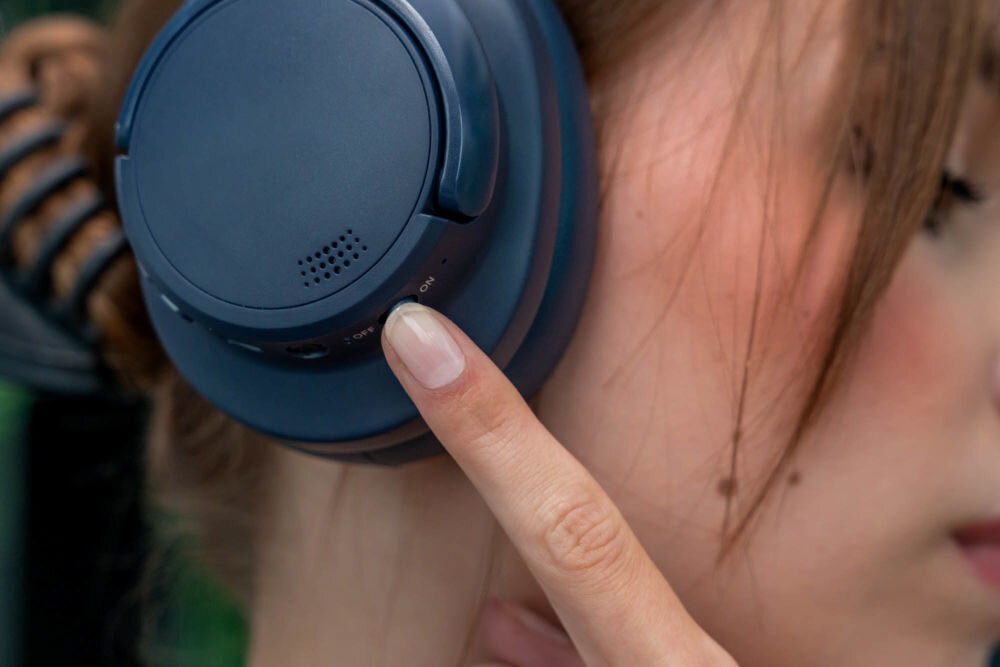 XMUSIC XWH300B mikrofon do rozmów, sterowanie głośnością i ANC, praca hybrydowa