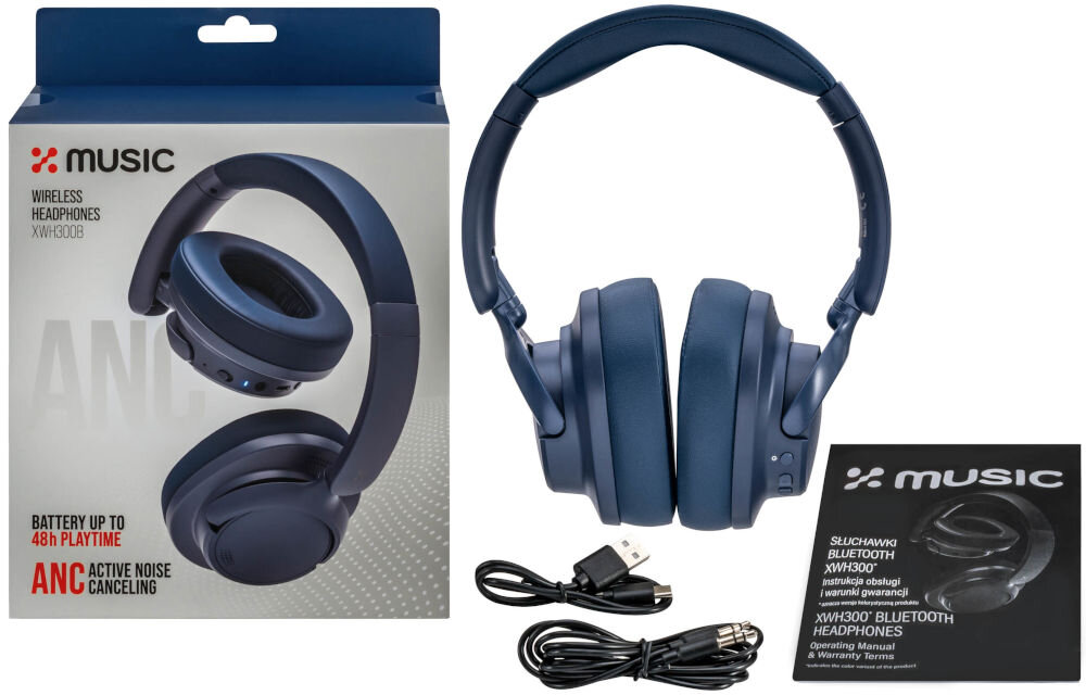 XMUSIC XWH300B elementy zestaw wyposażenie