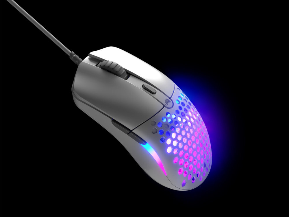 GLORIOUS O Eternal precyzyjne i wytrzymałe przełączniki do 80 milionów kliknięć eliminują problem podwójnych kliknięć Sześć konfigurowalnych przycisków wyposażenie, umiejętności i skróty oprogramowania Glorious CORE - mysz na czarnym tle z podświetleniem