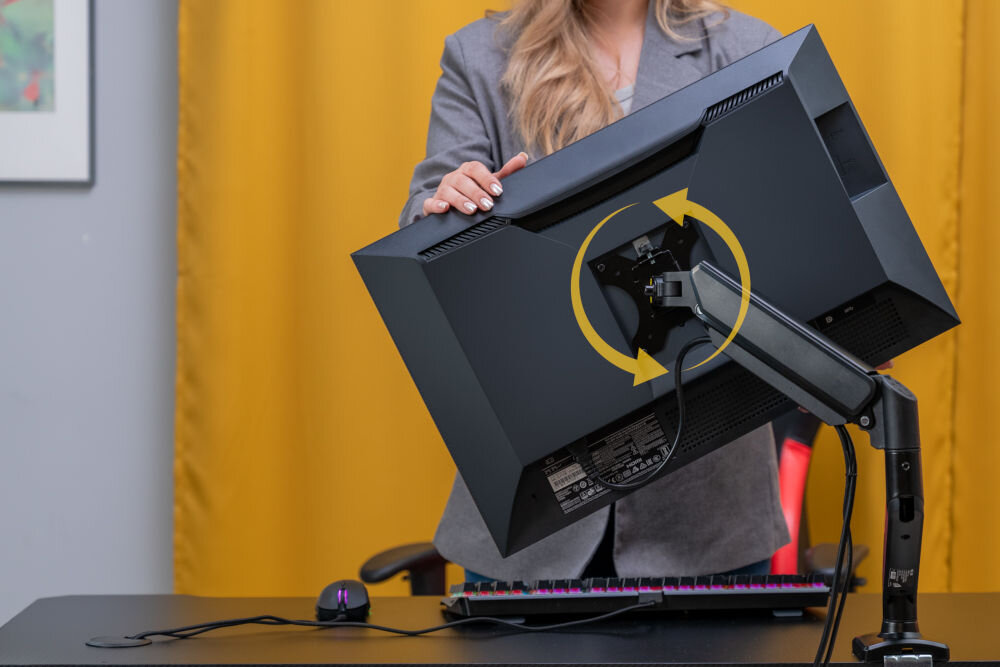 Uchwyt biurkowy MAD DOG MA1034S1 regulacja wysokości obrót pion poziom