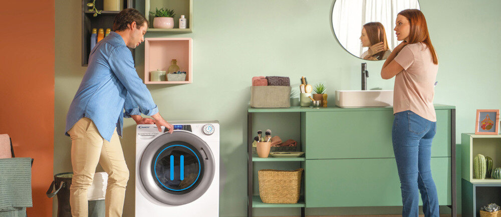 PRALKA CANDY RAPIDO RP 496BWMR8 funkcja Pauza zatrzymanie dorzucanie prania