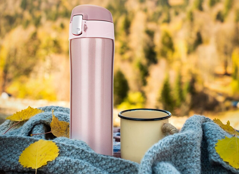 Termos SMILE STT-5-15 Różowy 420 ml wygoda i mobilność, stal nierdzewna, do 8 godzin ciepła, do 12 godzin chłodu