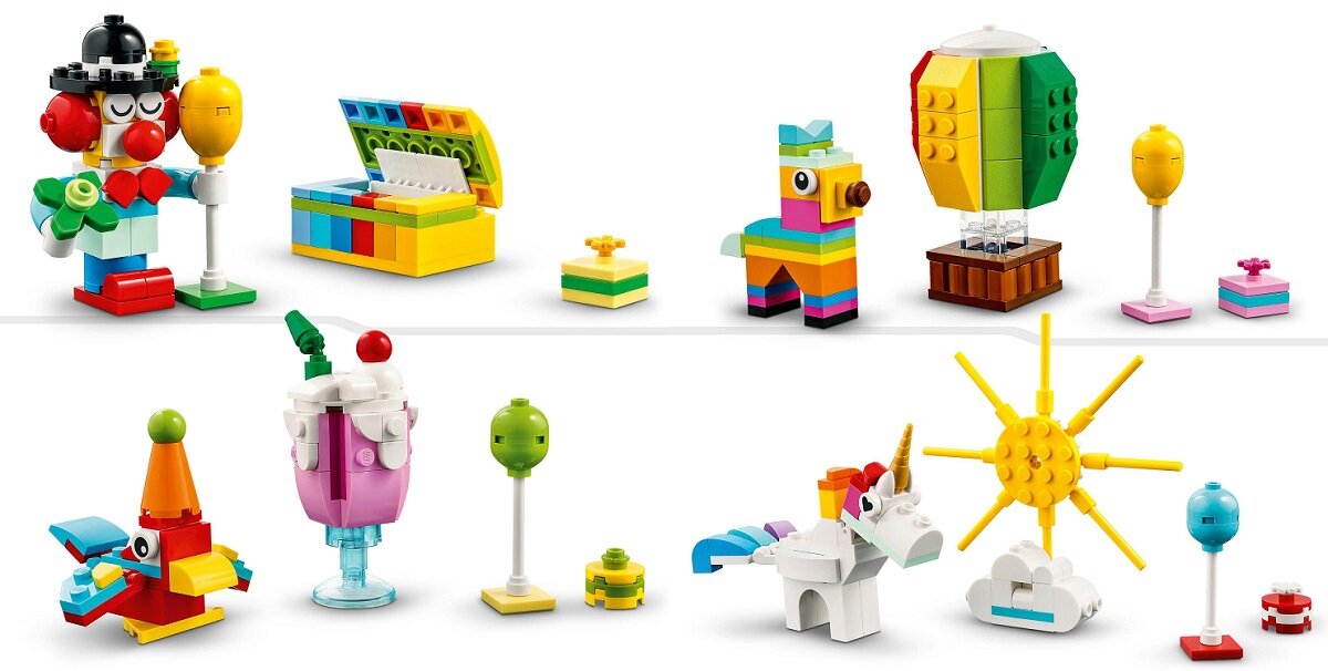 LEGO CLASSIC Kreatywny zestaw imprezowy 11029 dziecko kreatywność zabawa nauka rozwój klocki figurki minifigurki jakość tradycja konstrukcja nauka wyobraźnia role jakość bezpieczeństwo wyobraźnia budowanie pasja hobby funkcje instrukcja aplikacja LEGO Builder