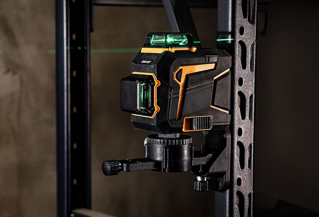  Poziomica laserowa płaszczyznowa 3D DEKO DKLL12PQ1 wspolpraca z detektorem pilot zdalnego sterowania sterowanie na odleglosc magnetyczny uchwyt scienn regulacja w trzech plaszczyznach komfort uniwersalnosc uzytkowania