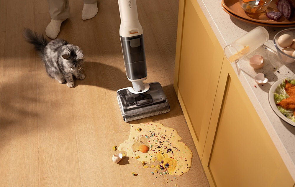 Odkurzacz ROBOROCK F25 RT Morph C Kompleksowe sprzątanie Odkurzanie i mopowanie kurz, brud i plamy podwójne skrobaki JawScrapers™ Stały docisk do podłogi brak smug